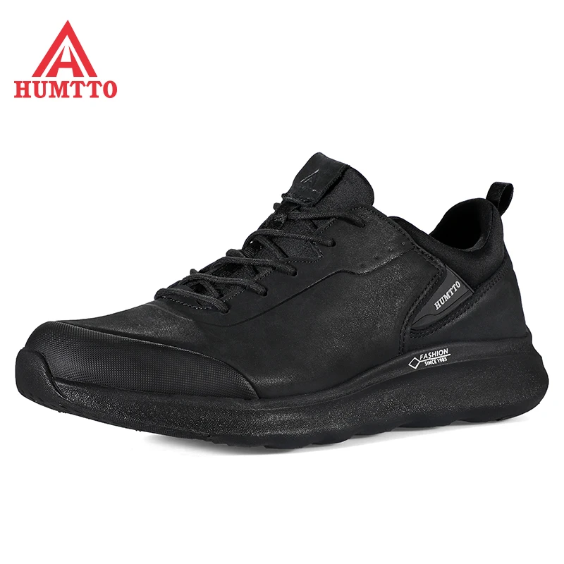 Top Trends: HUMTTO Running Shoes Men Outdoor Sport Leather Luxury Designer Trainers Mens Shoes Light Cushion Black Casual Sneakers For Male Shoppable Styles