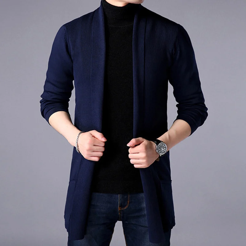 Top Trends: FAVOCENT Men Thin Knitted Cardigan Sweater Spring Autumn Solid Sweater Bottoming Long Sleeved Mens Slim Fit Cardigan Sweater Shoppable Styles