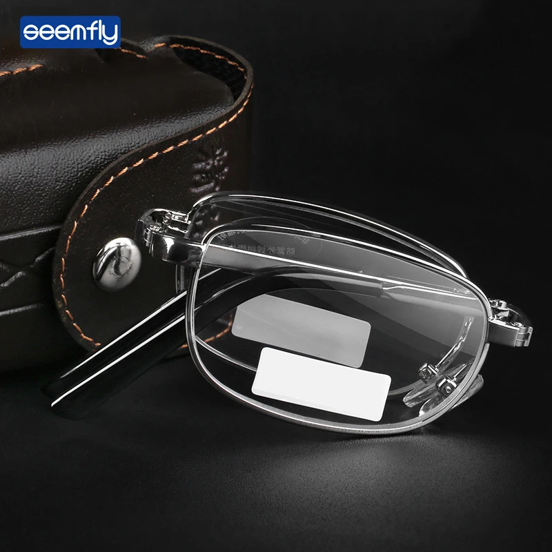 Top Trends: Seemfly Foldable Men Reading Glasses Portable Women Presbyopic Eyeglasses Ultralight Folding Eyewear With Box + 0.5 0.75 1.25 4.0 Shoppable Styles