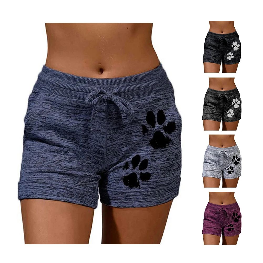 Top Trends: Casual Shorts Women High Waist Cats Claw Print Drawstring Quick Dry Elastic Sports Shorts Gym Women's Clothing женские шорты Shoppable Styles - Image 2