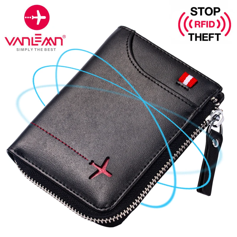 Top Trends: Rfid Wallet Men Genuine Leather Men&#039;s Wallets Card Holder Luxury Boys Wallet Leather With Coin Pocket ID Credit Card Coin Purse Shoppable Styles