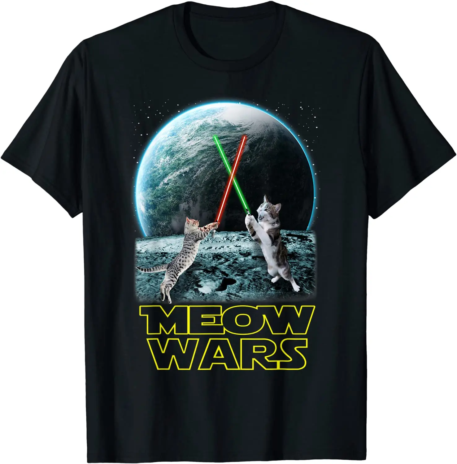 Top Trends: Meow Wars Cat Shirt Funny Gifts For Cats Lovers T-Shirt T-Shirt Funny Funny T Shirt Cotton Tops Tees For Male Personalized Shoppable Styles