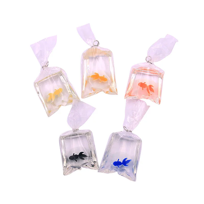 Top Trends: 6pcs 5 Color 23*30 2023 New Resin Goldfish Charms Jewelry Key Ring Pendant For DIY Phone Charms Making Jewelry Materials Shoppable Styles