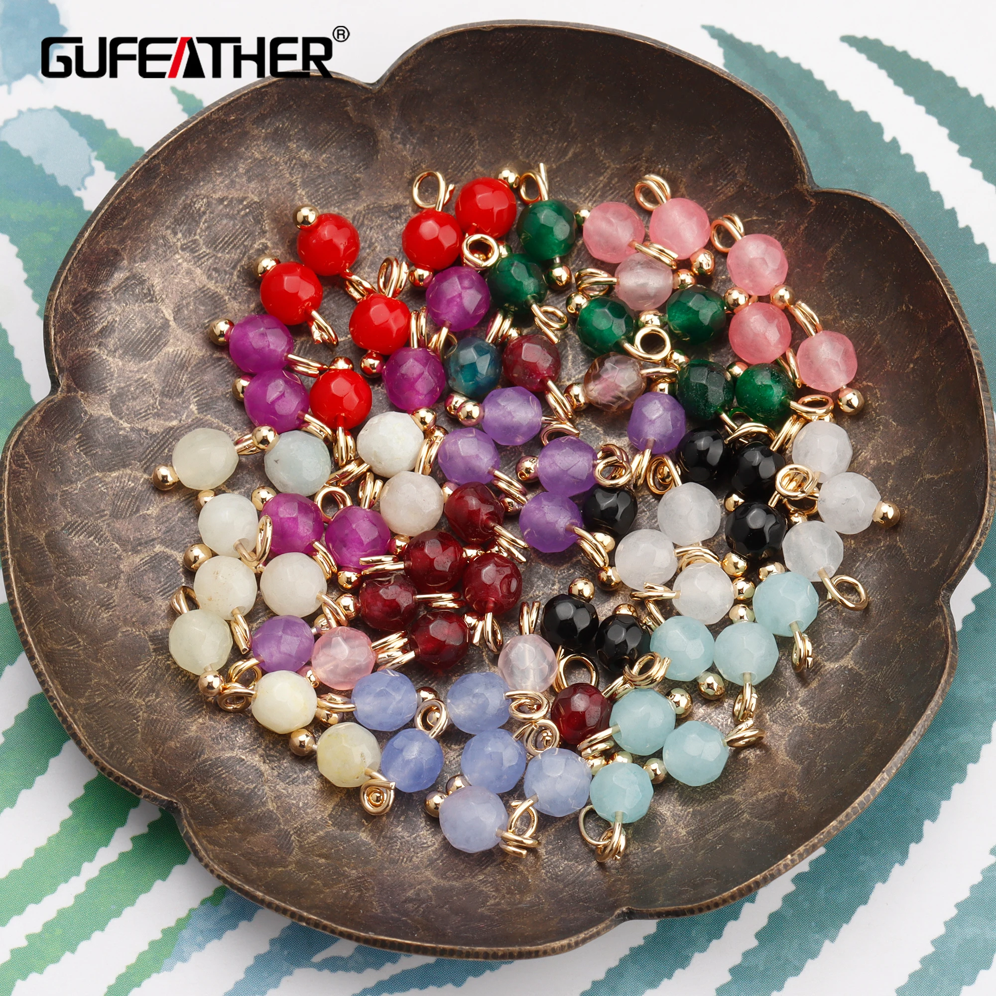 Top Trends: GUFEATHER M899, jewelry Accessories, 18k Gold Plated, copper Metal, natural Stone, hand Made, diy Earrings, jewelry Making, 50pcs / lot Shoppable Styles