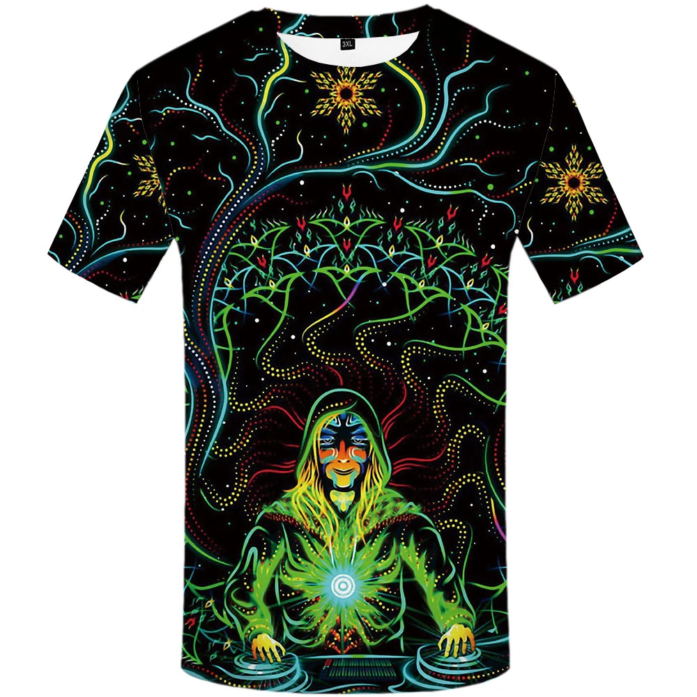 Top Trends: 3D Music Tshirt Printed Gothic T-shirts Galaxy T Shirt Men Psychedelic Tshirts Casual Colorful Anime Clothes Shoppable Styles