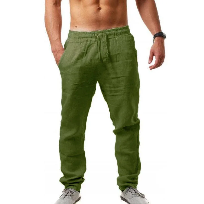 Top Trends: 2020 New Men's Cotton Linen Pants Male Summer Breathable Solid Color Linen Trousers Fitness Streetwear M-3XL Shoppable Styles