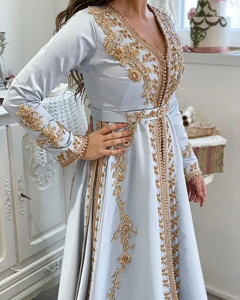 Top Trends: 2023 New Moroccan Caftan Evening Dresses Beads Hand Work Muslim Evening Dress Arabic Abaya Formal Dress Robe De Soiree платье Shoppable Styles