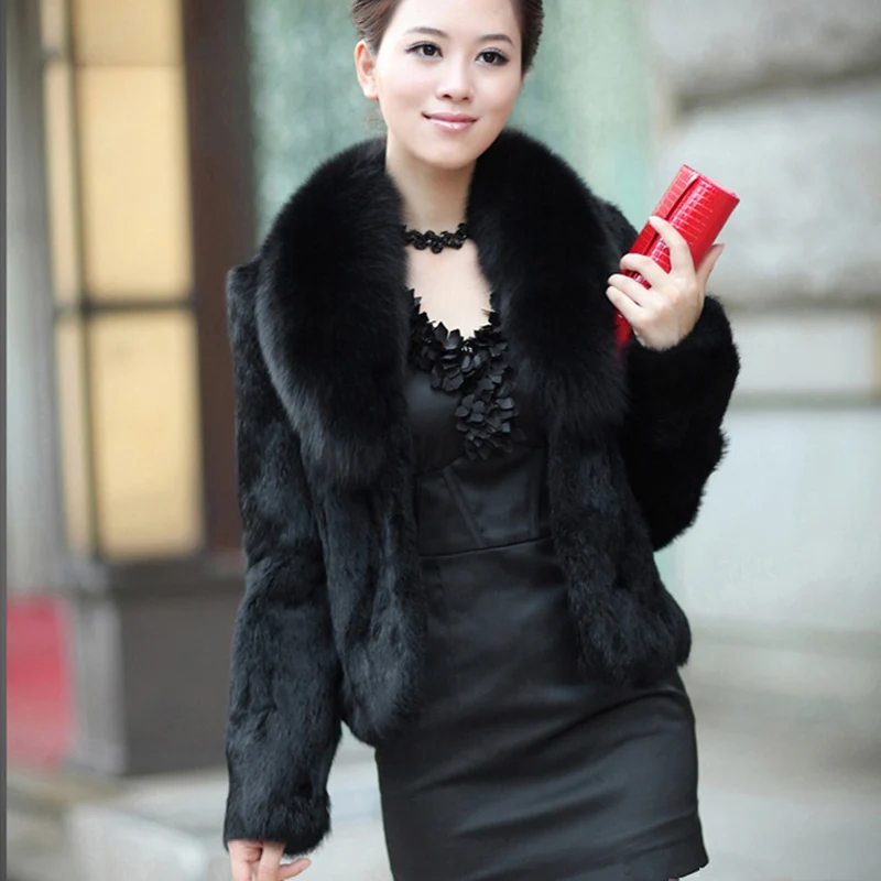 Top Trends: Winter New Long Sleeve Faux Fur Coat Women's Fashion Warm Luxury Faux Cony Hair Coat Faux Fox Fur Collar Coat Topper Short Coats Shoppable Styles