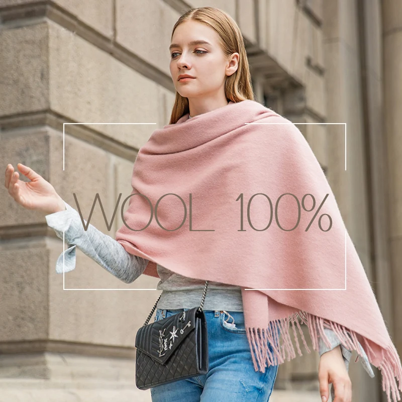 Top Trends: Wool Winter Scarf Women Fashion Shawl Adult Solid Scarves Luxury Autumn Shawls And Wraps Poncho Scarfs For Ladies Unisex Wrap Shoppable Styles