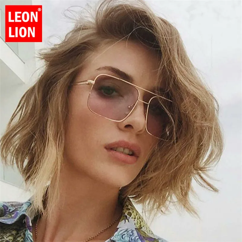 Top Trends: LeonLion 2023 Simple Large Frame Sunglasses Women Quadrilateral Sun Glasses For Women Glasses Feminino Retro Oculos De Sol UV400 Shoppable Styles