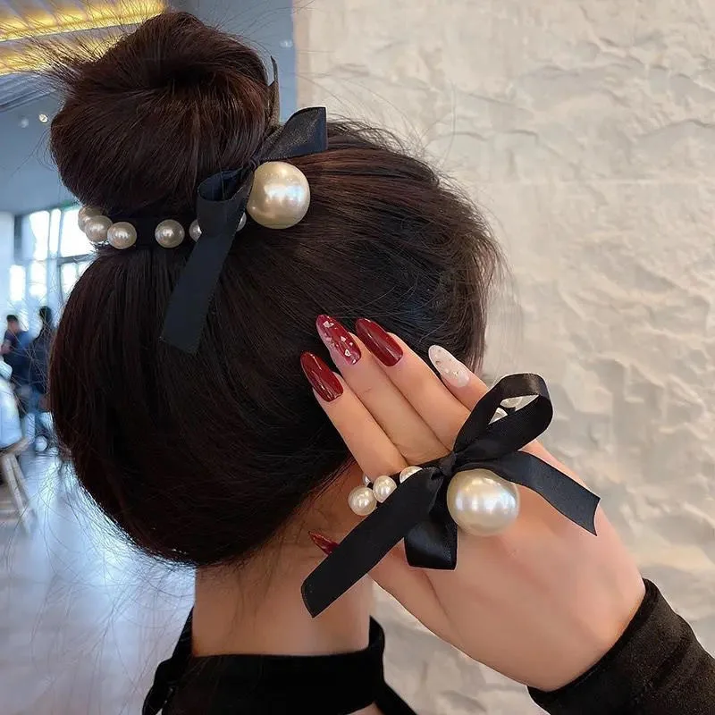 Top Trends: Fashion Woman Big Pearl Hair Ties Korean Style Hairband Scrunchies Girls Ponytail Holders Rubber Band Hair Accessories Shoppable Styles