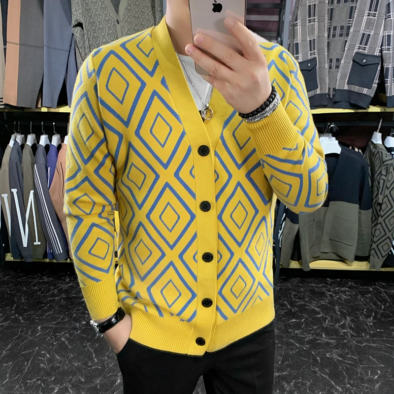 Top Trends: Autumn Knit Jacket Cardigan Men Long Sleeve Slim Sweater Business Casual Knitwear Sweatercoat Social Street Wear Clothing S-3XL Shoppable Styles