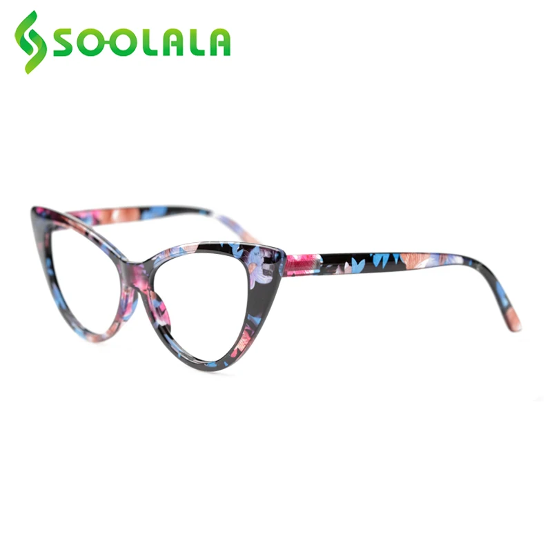 Top Trends: SOOLALA Anti Blue Light Blocking Cat Eye Reading Glasses Women Floral Eyeglasses Frame Presbyopic Reading Glasses + 1.0 To 4.0 Shoppable Styles - Image 5