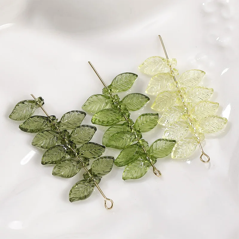 Top Trends: Acrylic Beads Transparent Green Small Leaves Spacer Loose Beads For DIY Handmade Bracelet Beaded Jewelry Making Accessories Shoppable Styles