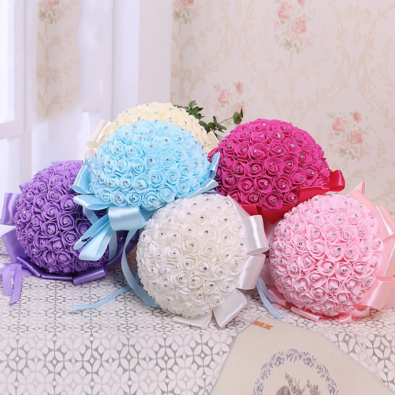 Top Trends: Handmade Bridal Artificial Foam Roses Flower Bride Bouquet Wedding Party Decor Shoppable Styles