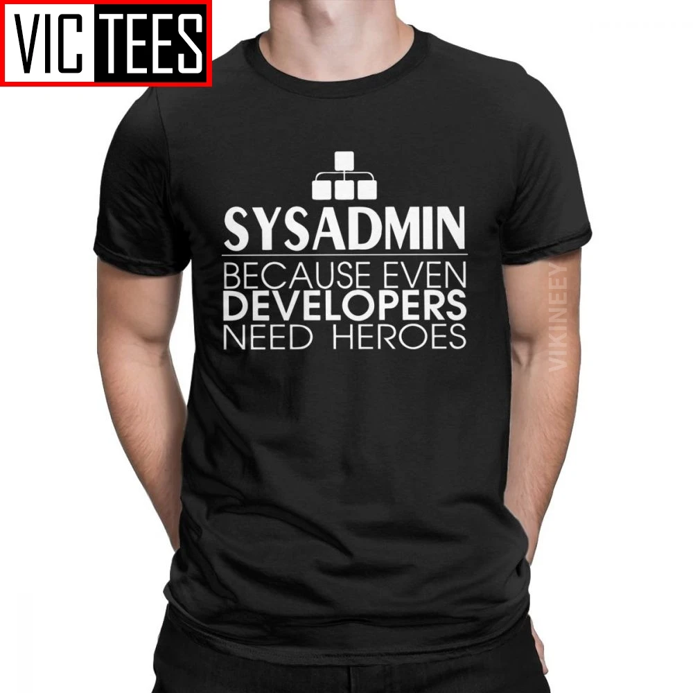 Top Trends: Men Tshirt Sysadmin Developers Heroes Cotton Linux Sysadmin Unix Debian Ubuntu Administrator T Shirt Camisas Hombre Wholesale Shoppable Styles