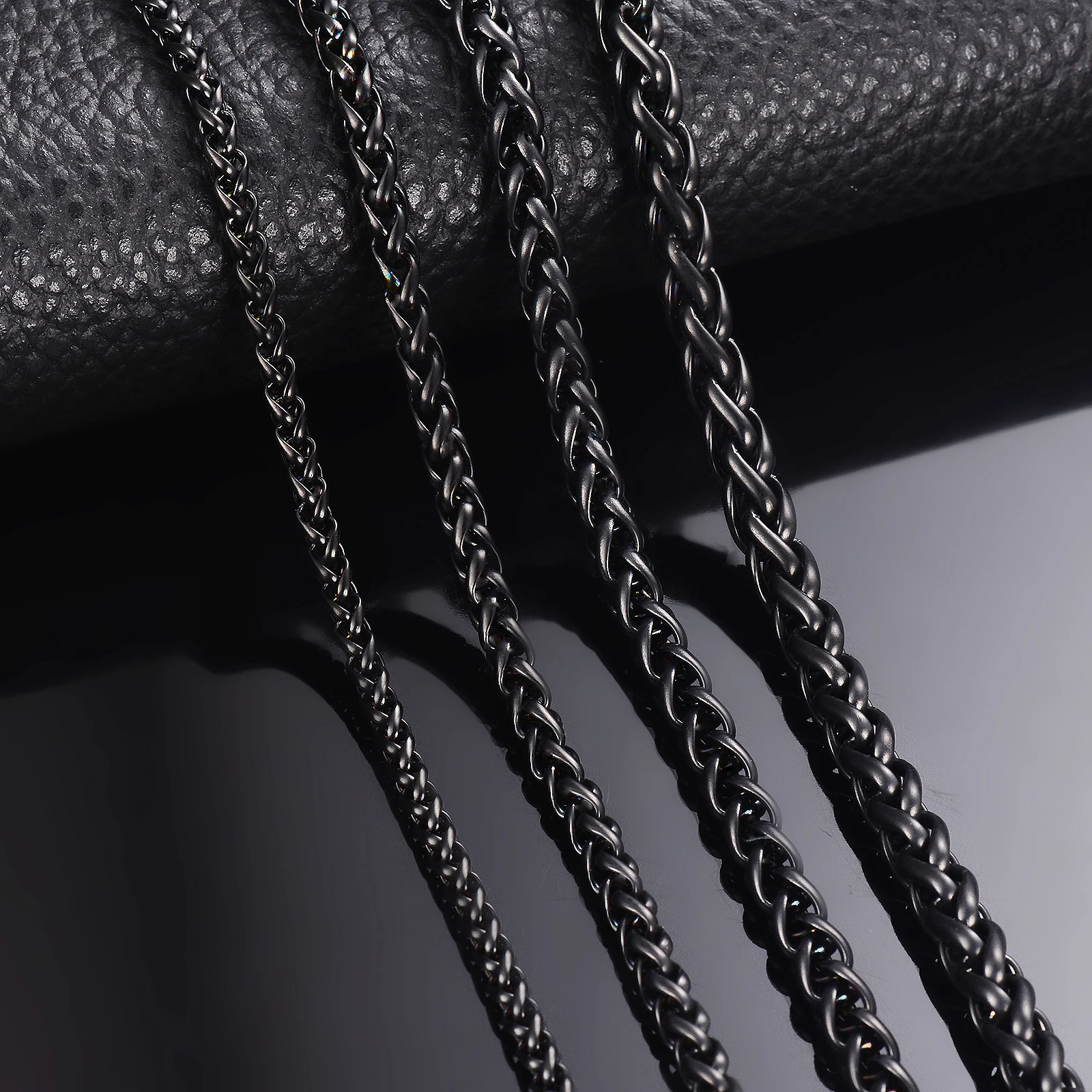 Top Trends: 1 Piece Width 3mm / 4mm / 5mm / 6mm Black Color Keel Link Chain Necklace For Men Women Stainless Steel Chain Necklace Shoppable Styles