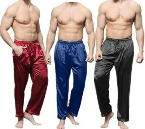 Top Trends: 2020 Men&#039;s Classic Satin Pajamas Sleepwear Pyjamas Pants Sleep Bottoms S-XL Shoppable Styles