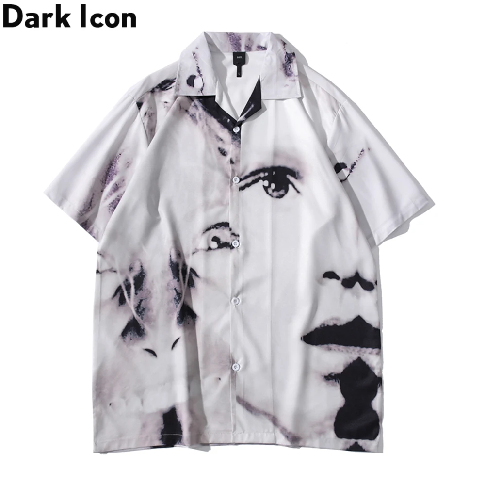 Top Trends: Dark Icon Vintage Street Men's Shirts Short Sleeve Summer Thin Material Hawaiian Shirt Man Blouse Male Top Shoppable Styles