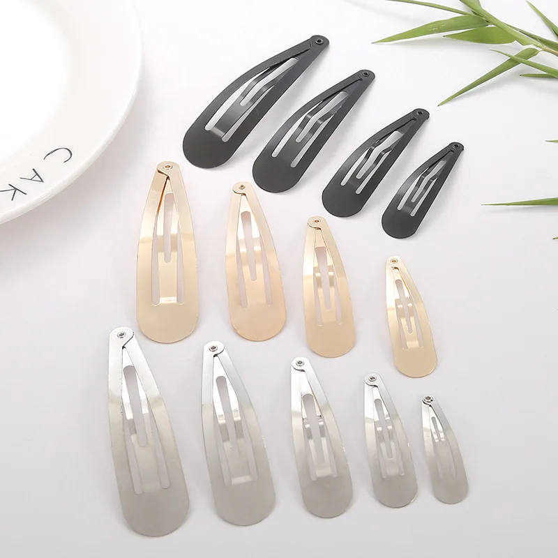 Top Trends: 20pcs 4cm / 5cm / 6cm / 7cm / 8cm Silver Gold Black Snap BB Clip Girls Hairpin Barrettes For DIY Headwear WHOLESALE Hairgrip Shoppable Styles