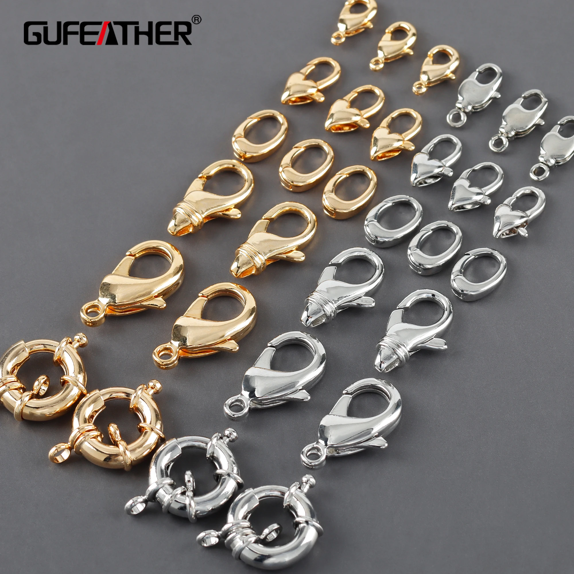 Top Trends: GUFEATHER M723, lobster Clasp, pass REACH, nickel Free, 18k Gold Rhodium Plated, charms, jewelry Making, diy Chain Necklace, 10pcs / lot Shoppable Styles