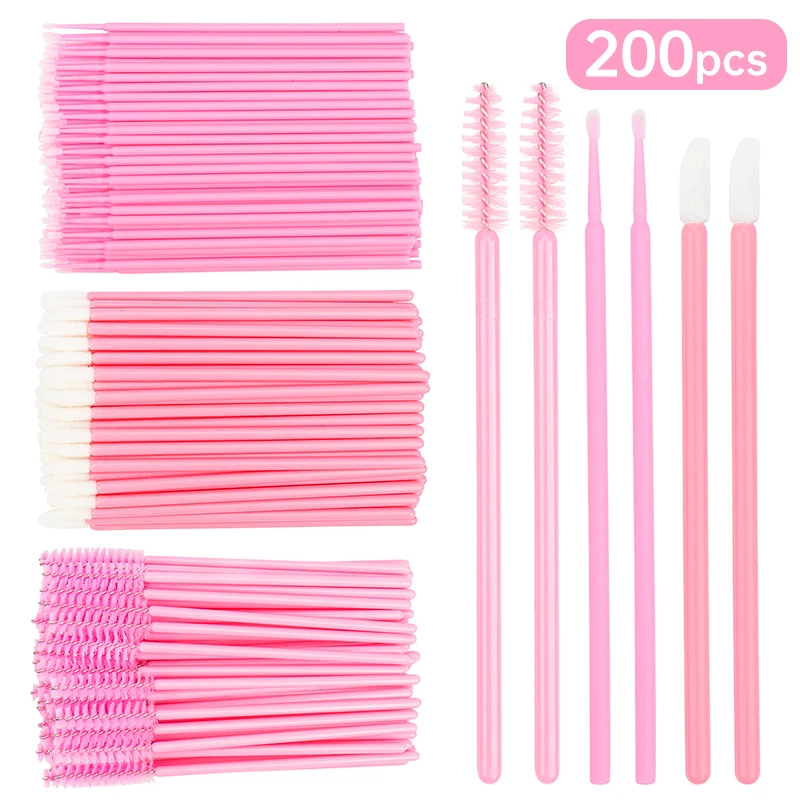 Top Trends: 200 Pcs Disposable Crystal Makeup Brushes Tool Set Eyelash Lip Microbrush Mascara Wands Applicator Swab Eyelash Extension Tools Shoppable Styles - Image 2