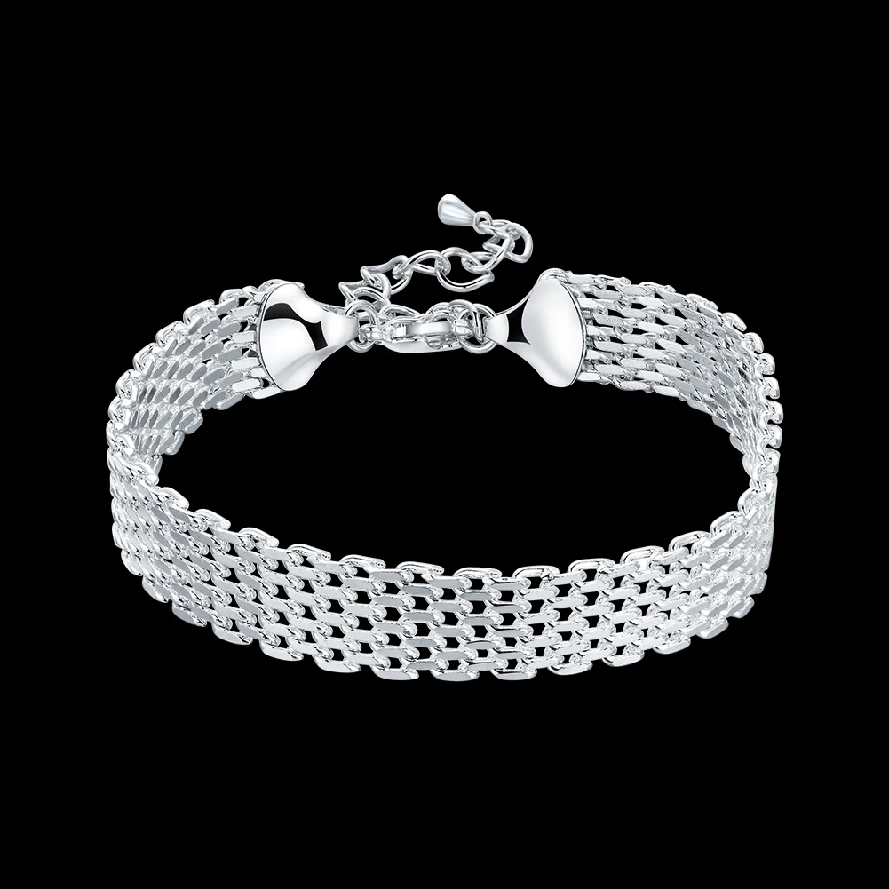 Top Trends: Hot New 925 Sterling Silver Bracelets For Women Exquisite Fashion Weaving Chain Wedding Party Christmas Gifts Jewelry Shoppable Styles