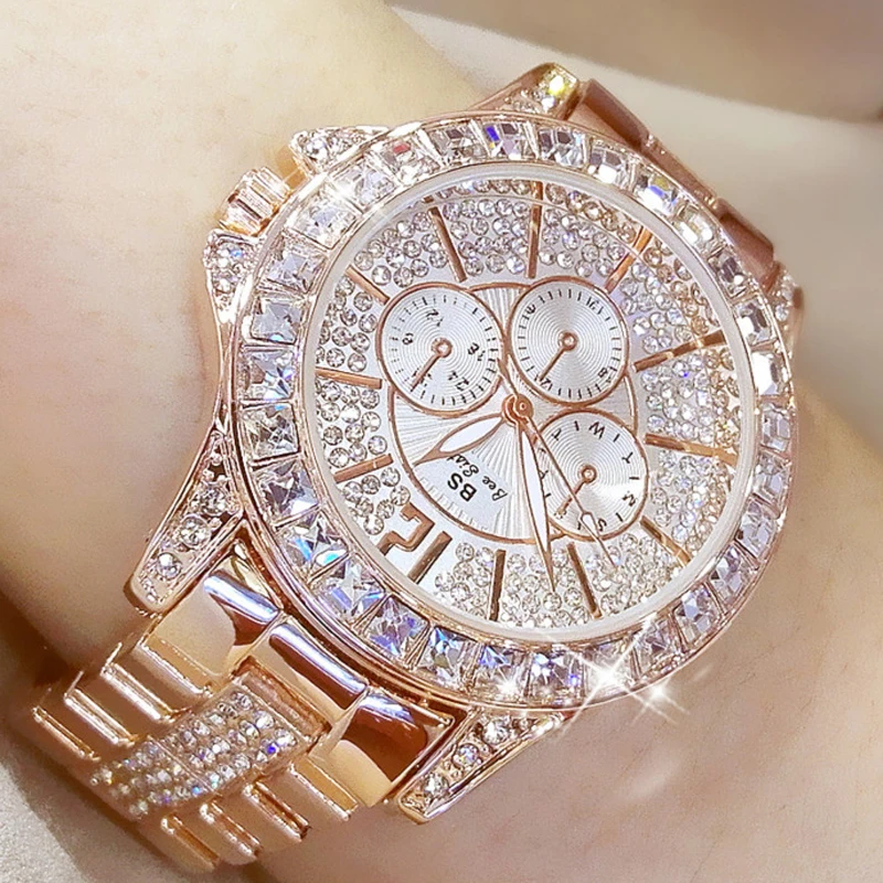 Top Trends: 2023 Women Watches Quartz Diamond Luxury Watch Fashion Top Brand Wristwatch Fashion Watch Ladies Crystal Jewelry Rose Gold Watch Shoppable Styles