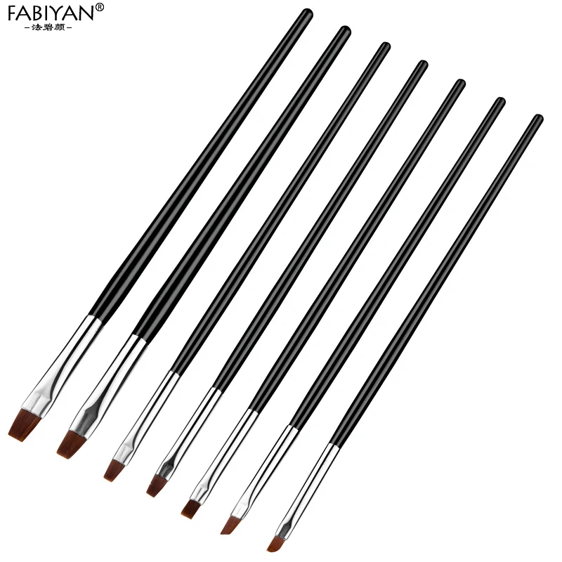 Top Trends: 7 Size Nail Art Brush Flat Acrylic Drawing Pen UV Gel Polish French Design Painting Extension Coating Tools Set Manicure Shoppable Styles