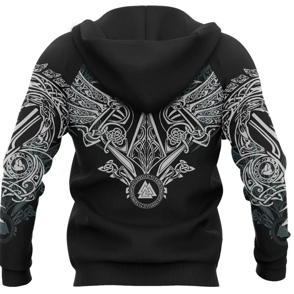 Top Trends: Tattoo Pullover Hoodie Raven Of Odin 3D Printed Mens Zip Up Hoodie Harajuku Streetwear Unisex Casual Jacket Tracksuits KJ0140 Shoppable Styles - Image 2