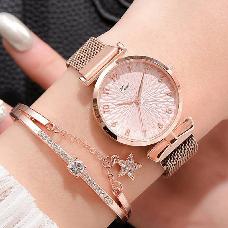 Top Trends: Luxury Women Bracelet Quartz Watches For Women Magnetic Watch Ladies Sports Dress Pink Dial Wrist Watch Clock Relogio Feminino Shoppable Styles