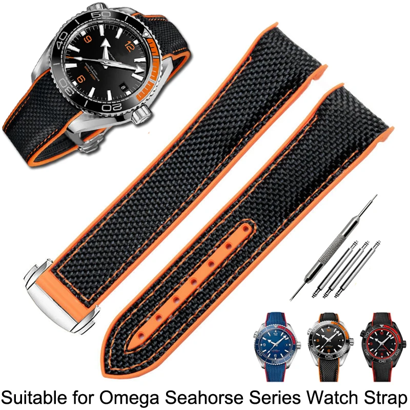 Top Trends: Watch Bracelet For Omega 300 SEAMASTER 600 PLANET OCEAN Folding Buckle Silicone Nylon Strap Watch Accessories Watch Band Chain Shoppable Styles