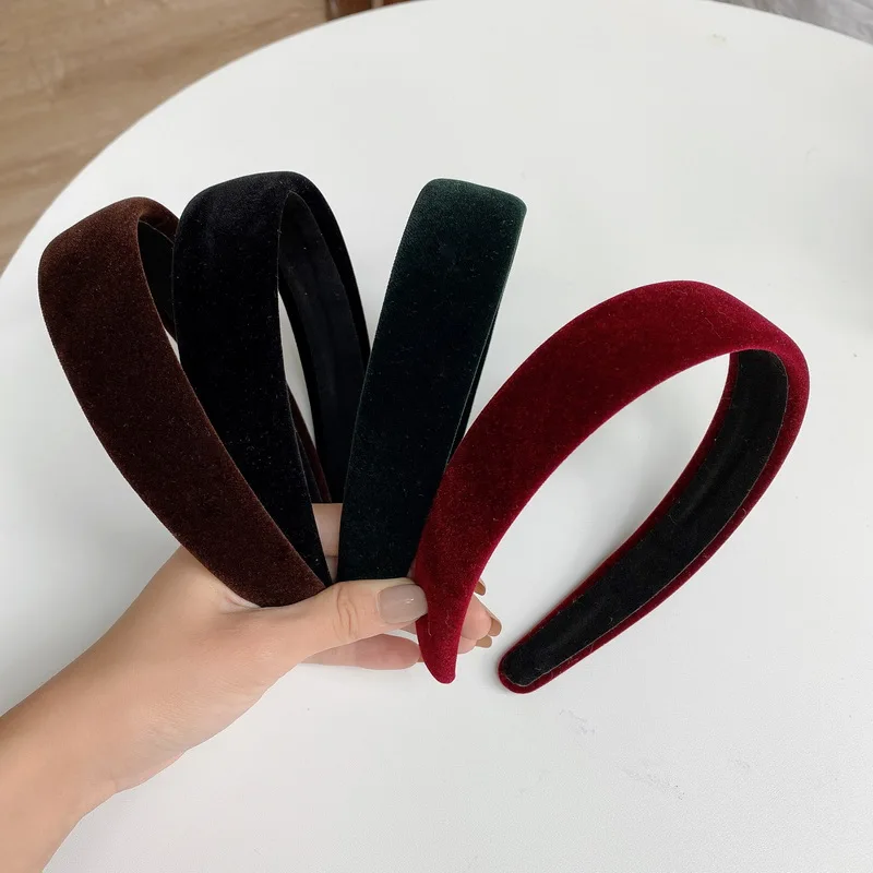 Top Trends: 2021 Fashion Velvet Headbands Women Wide HairBand Headwear Elasticity Hairbands Elegant Girl Hair Accessories Vintage Headwear Shoppable Styles