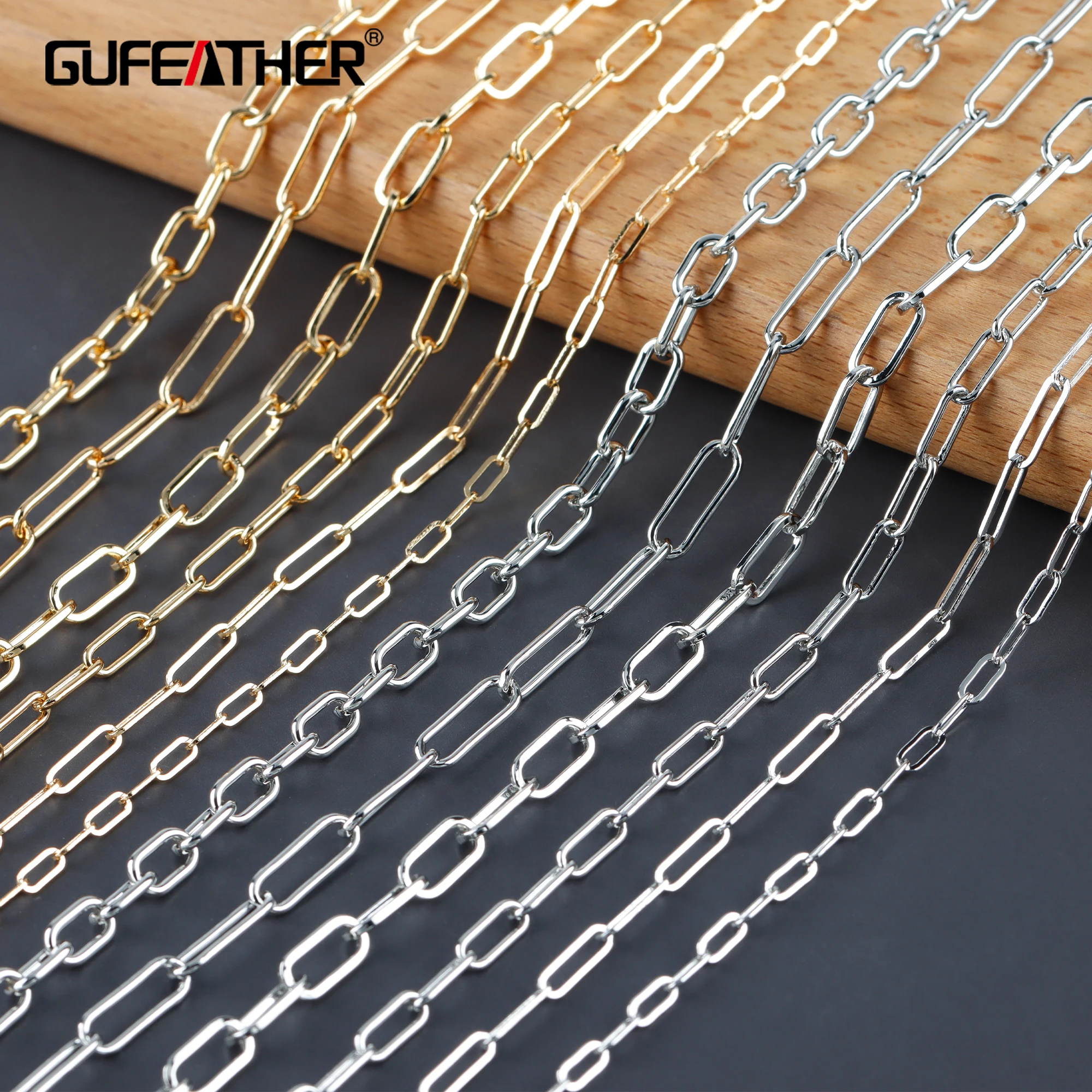 Top Trends: GUFEATHER C201, diy Chain, pass REACH, nickel Free, 18k Gold Rhodium Plated, copper, charm, diy Bracelet Necklace, jewelry Making, 1m / lot Shoppable Styles