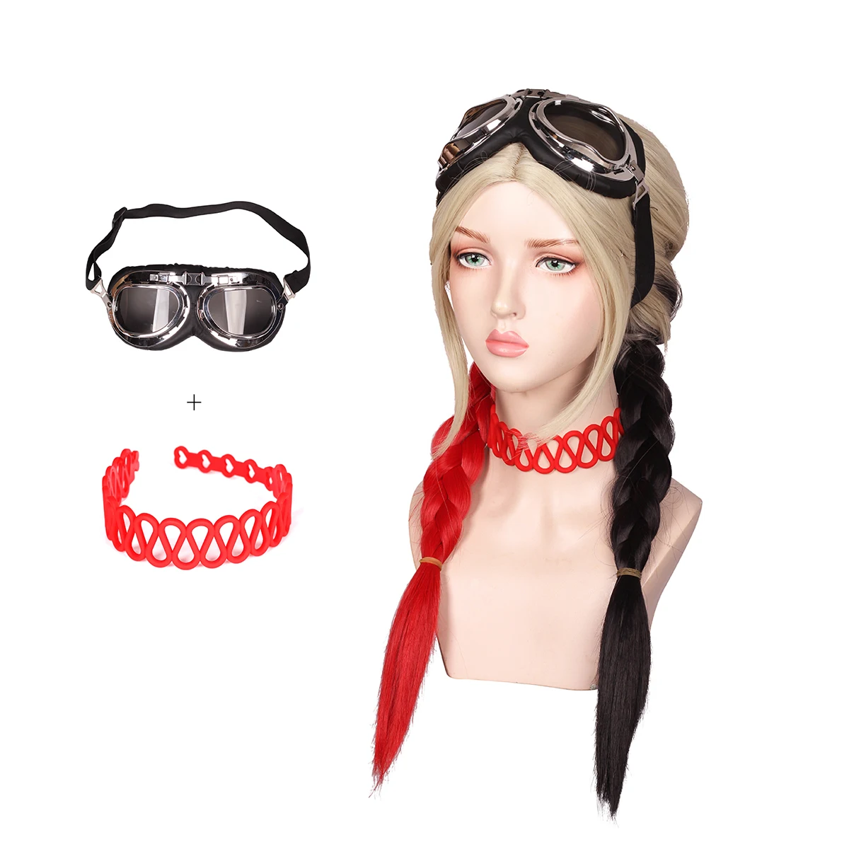 Top Trends: Cosplay Wig With Necklace And Goggle For Harley Quinn The Suicide Squad Costume For Women 2021 Shoppable Styles