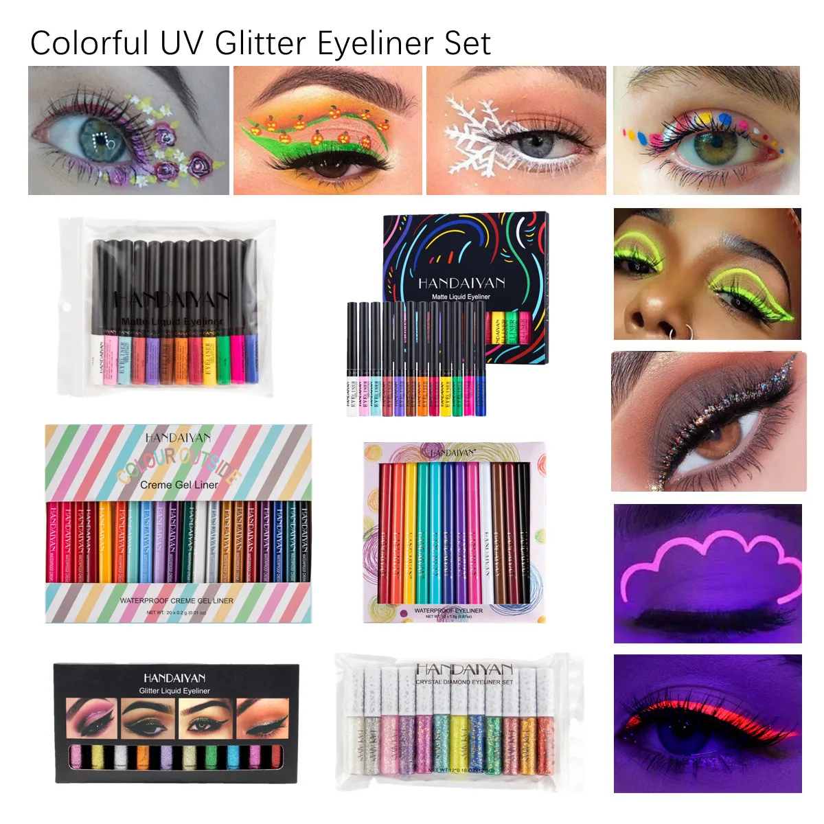 Top Trends: 6 / 12 / 20 Colors Colorful Matte Eyeliner Set Makeup UV Glitter Eye Make Up Waterproof Eye Liner Pen Gel Cosmetics Eyeliners Kit Shoppable Styles