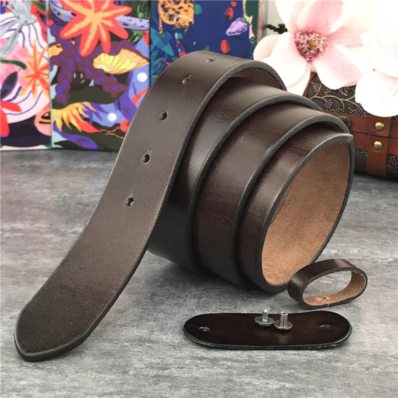 Top Trends: Super Thick Top Quality Genuine Leather Luxury Belts Without Belt Buckle Men Belt Male Strap Ceinture Belt Men 95-125CM SP01 Shoppable Styles