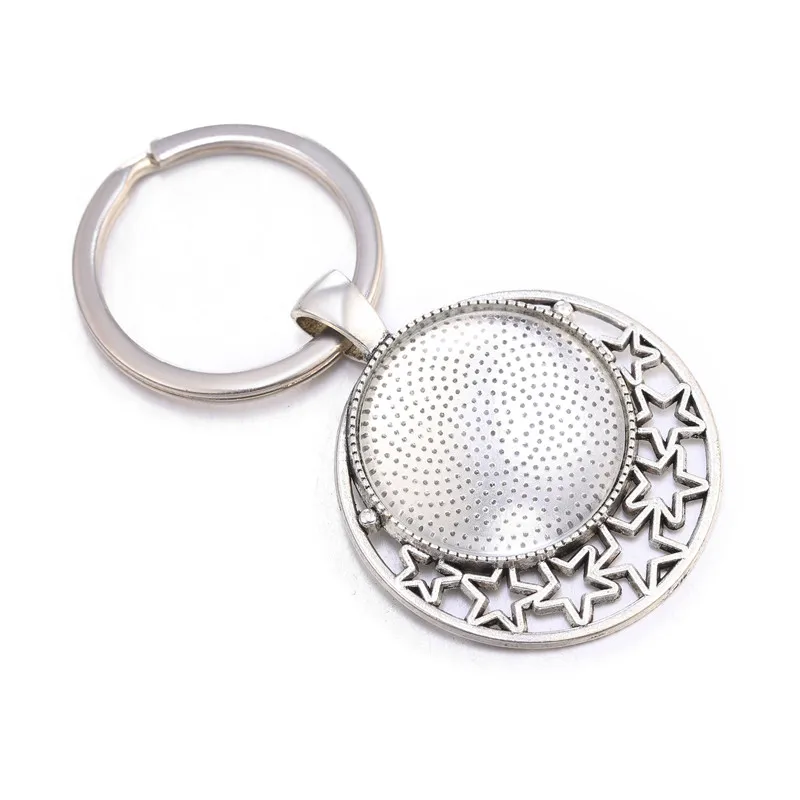 Top Trends: 10pcs / lot 25mm Cabochon Blank Keychain Pendant Base Fit 25mm Glass For Key Chain Keyring Pendant DIY Jewelry Making Findings Shoppable Styles