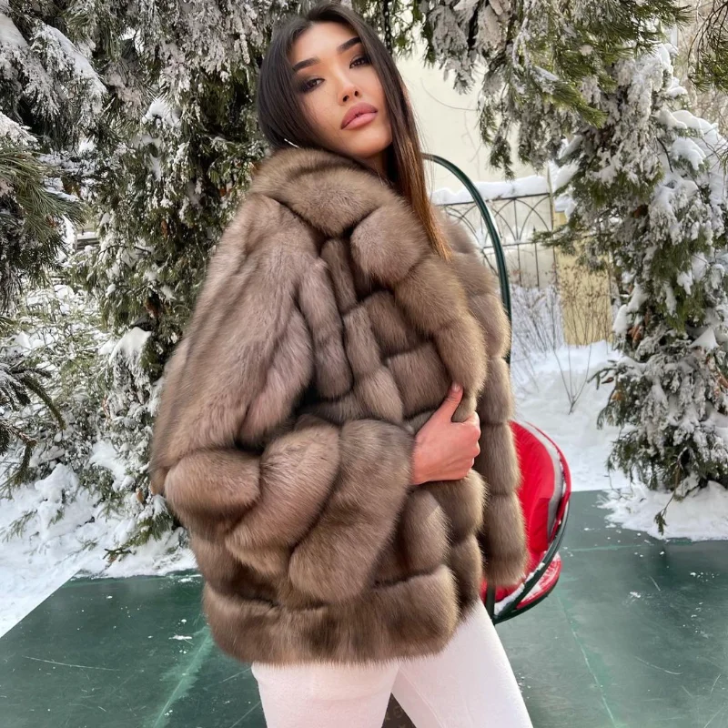 Top Trends: FURSARCAR High Quality Real Fox Fur Coat Natural Fur Jacket Slim Elegant Thick Warm Winter Women Coat Top Fashion Female Clothes Shoppable Styles