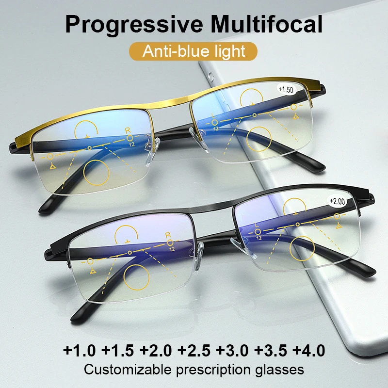 Top Trends: Multifocal Progressive Reading Glasses Men Women Anti-Blue Light Far And Near Dual-use Presbyopic Automatic Adjustment Eyewear Shoppable Styles