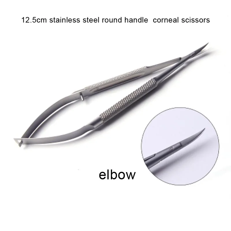 Top Trends: 12.5cm Stainless Steel Round Handle Elbow Corneal Scissors Micro Scissors With Round Handle Shoppable Styles