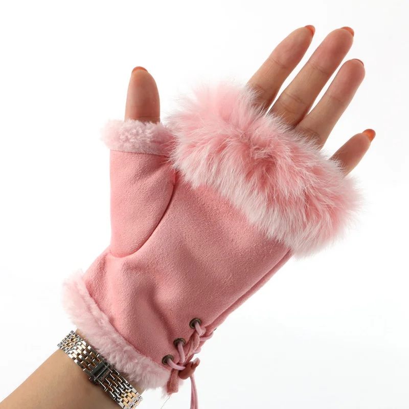 Top Trends: Winter Hot Sale Gloves Women Fluffy Warm Mitten Fingerless Gloves Hand Warmer Fashion Wild Solid Color Gloves Shoppable Styles