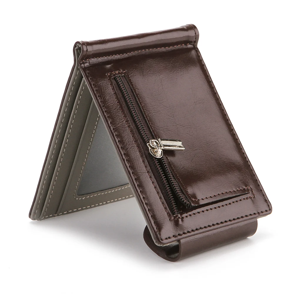 Top Trends: CUIKCA Slim Leather Wallet Coin Bag Money Clip Card Cases Zipper Women Men Pull Type ID Credit Holders Hasp Shoppable Styles - Image 2