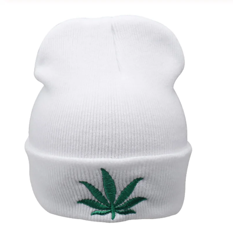 Top Trends: New Men Women Winter Weed Leaf Beanie Hats Warm Hip Hop Punk Knitting Winter Hat For Women Autumn Woolen Cap Skullies Black Hat Shoppable Styles - Image 2