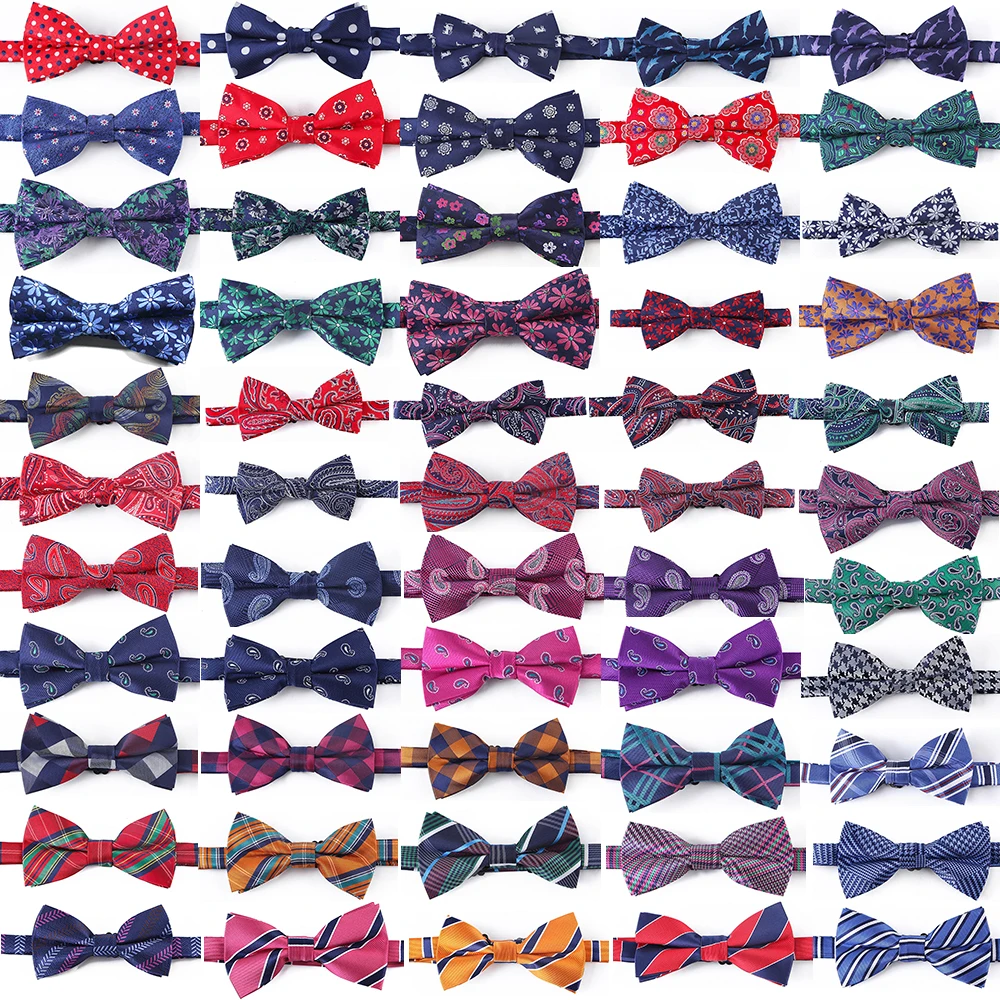 Top Trends: Tailor Smith 100% Microfiber Bowtie Woven Dot Checked Stripped Bow Tie Butterfly Wedding Dress Mens Formal Classical Accessory Shoppable Styles