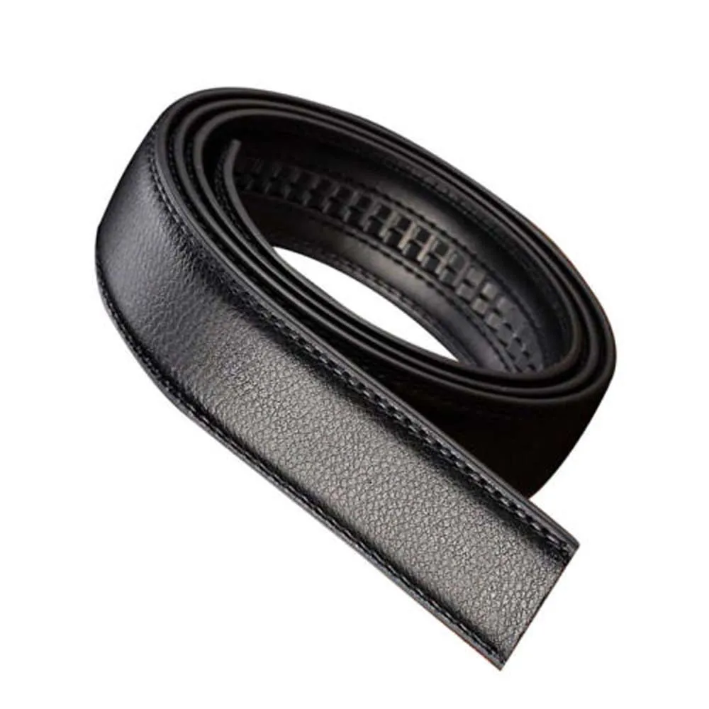 Top Trends: Business Style High Quality PU Leather Men's Automatic Ribbon Black Waist Strap Belt Without Buckle Luxury Belt For Men 120cm Shoppable Styles - Image 6