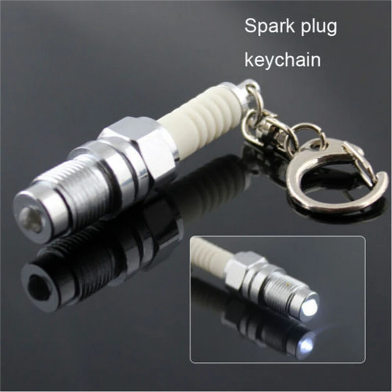 Top Trends: 1Pc Casual LED Key Chain Spark Plug Key Chain Keychain Car Parts Keyring Car Styling Accessories Decoration Shoppable Styles