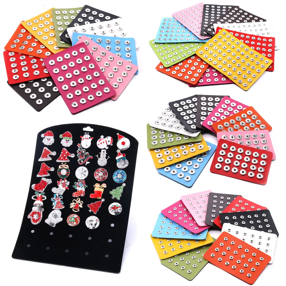 Top Trends: 2022 New High Quality Snap Jewelry Display Board Fit 18mm Snap Buttons Jewelry Black Flannel PVC Snap Display Holder Shoppable Styles