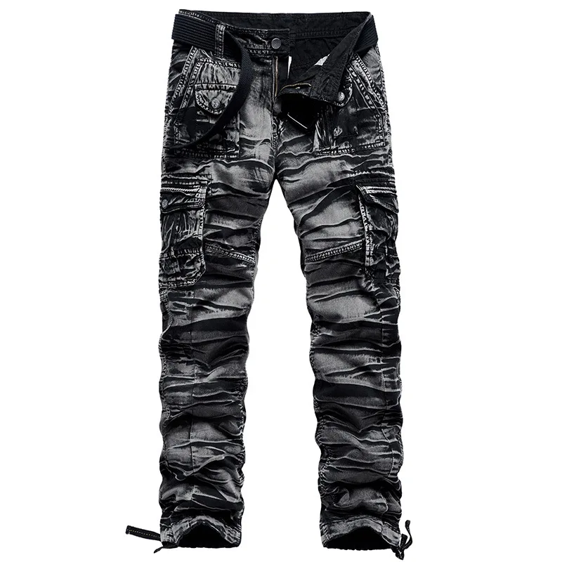 Top Trends: Oversized Men's Cargo Pants Pure Cotton Casual Pants Streetwear Multi Pocket Camouflage Cargo Pant Men Clothing Overalls 29-44 Shoppable Styles - Image 4