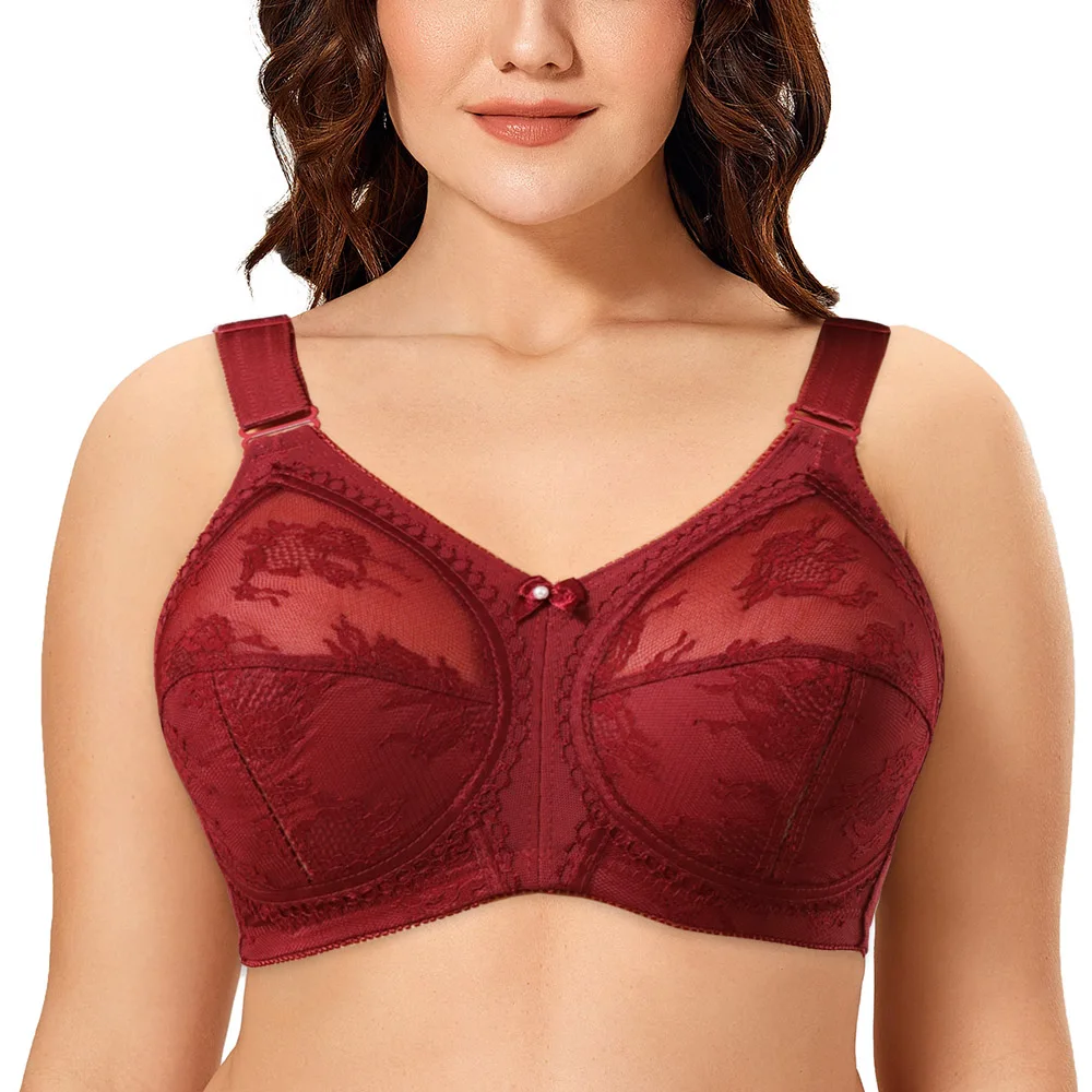 Top Trends: Lace Bra For Women Minimizer Bra Women Push Up Sexy Bra For Women Full Cup Wireless Large Bosom Plus Size Bra B C D E F G H I Shoppable Styles